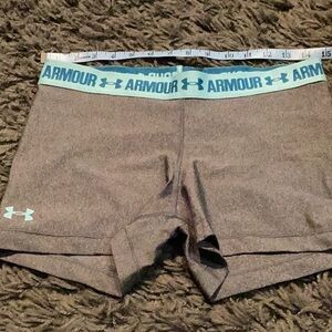 Under Armour Women's Gray and Teal Athletic Shorts